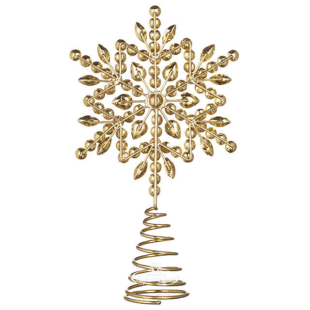 Верхушка на елку Снежинка Джове 26 см золотая Koopman