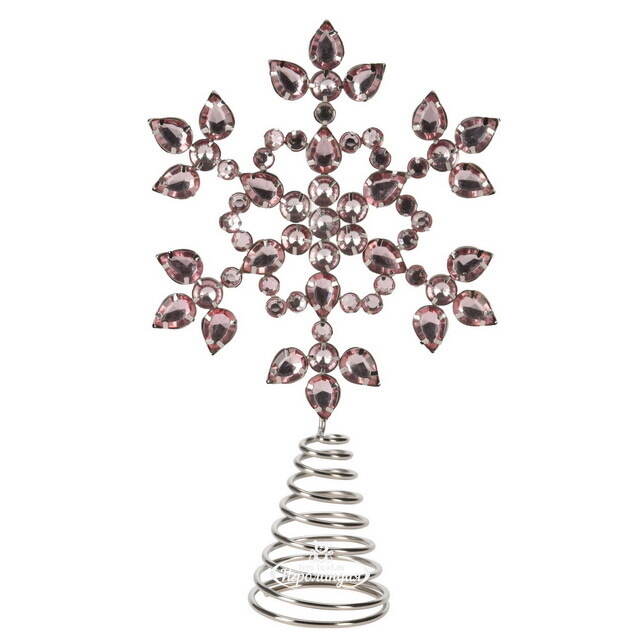 Верхушка на елку Снежинка Арданес 26 см розовая Koopman