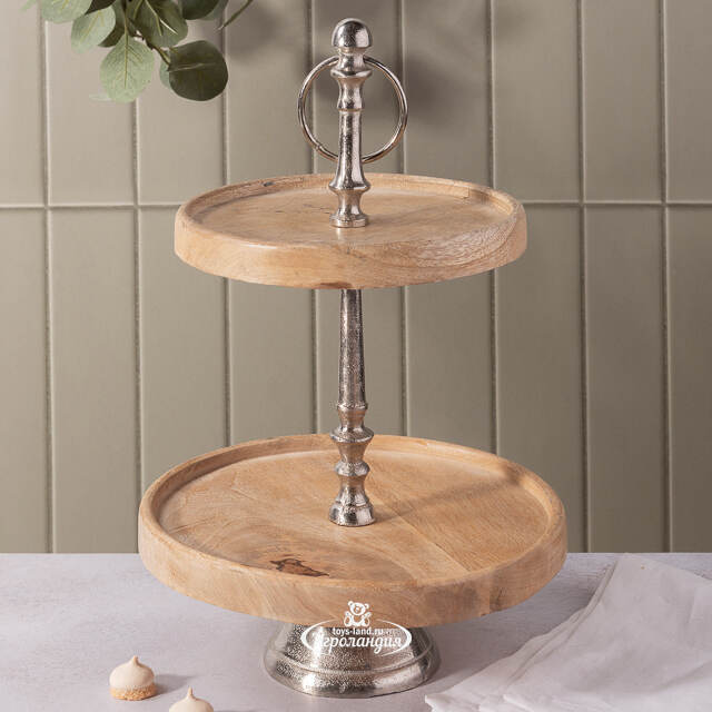 Двухъярусная этажерка для фруктов Lori 36*25, дерево Koopman