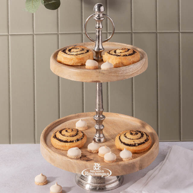 Двухъярусная этажерка для фруктов Lori 36*25, дерево Koopman