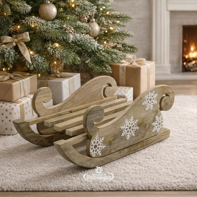 Декоративная фигура Деревянные Санки - Snow Fun 32*18 см Koopman