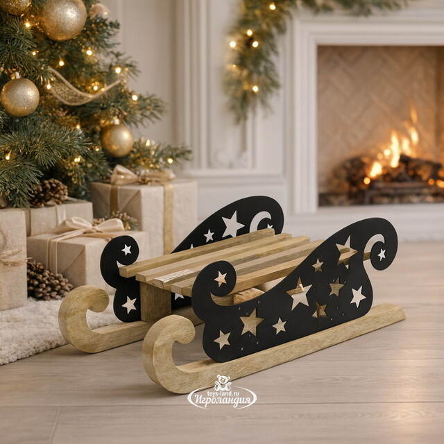 Декоративная фигура Деревянные Санки - Starwalkers 45*18 см Koopman