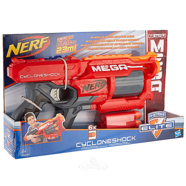 Бластер Nerf Мега Циклон шок с мягкими патронами Hasbro