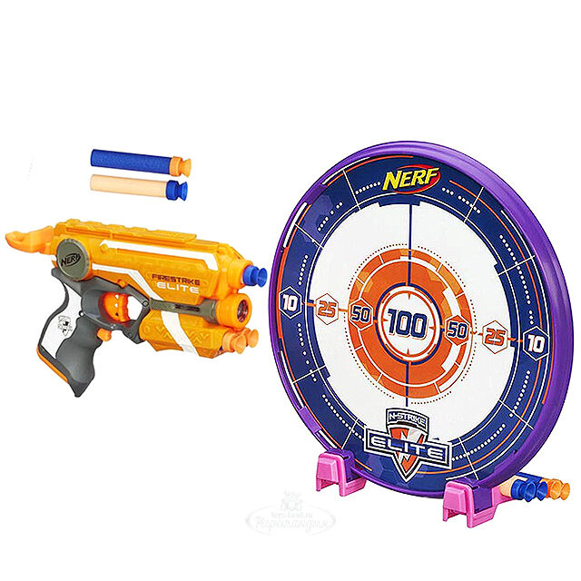 Бластер Nerf Элит Файрстрайк с мишенью и стрелами Hasbro