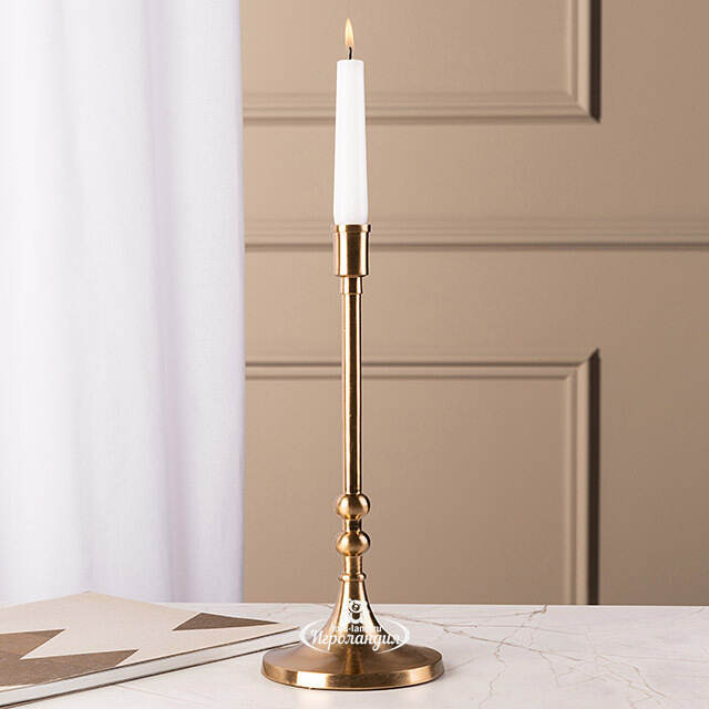 Декоративный подсвечник для 1 свечи Лиабрен 31 см золотой Koopman