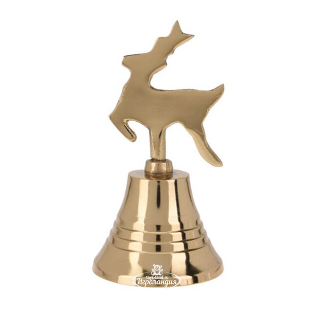 Декоративный колокольчик Marion - Олень 11 см, золотой Koopman