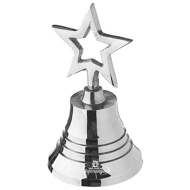 Декоративный колокольчик Marion - Звезда 11 см, серебряный Koopman