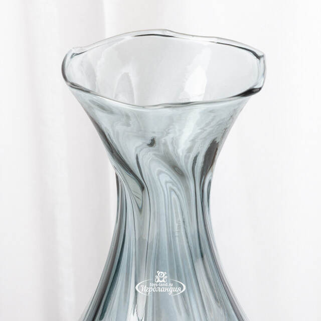 Стеклянная ваза Del Vetro - Arosa 19 см серо-голубая Koopman