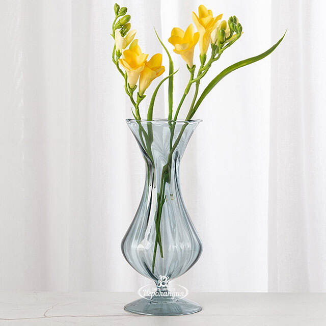 Стеклянная ваза Del Vetro - Arosa 19 см серо-голубая Koopman