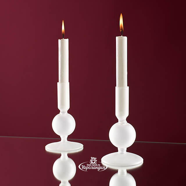 Стеклянный подсвечник Del Vetro - Merano 14*8 см белый Koopman