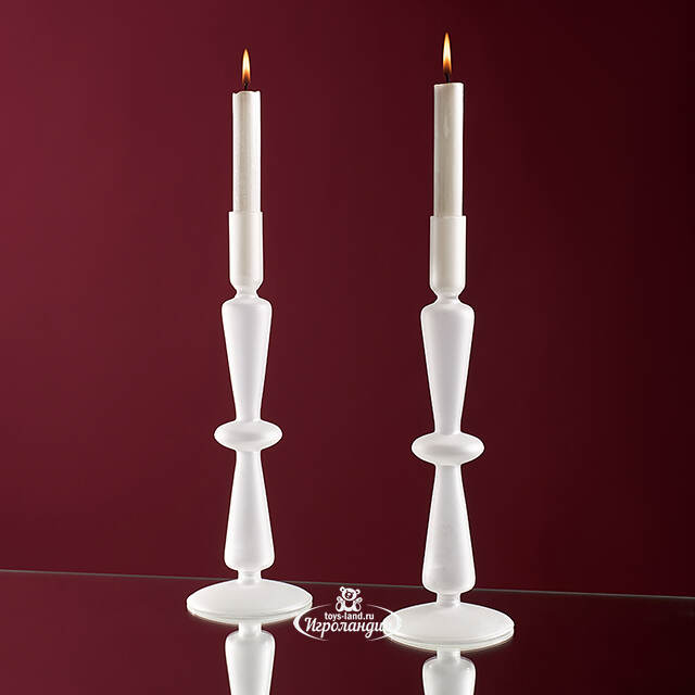 Стеклянный подсвечник Del Vetro - Merano 30 см белый Koopman