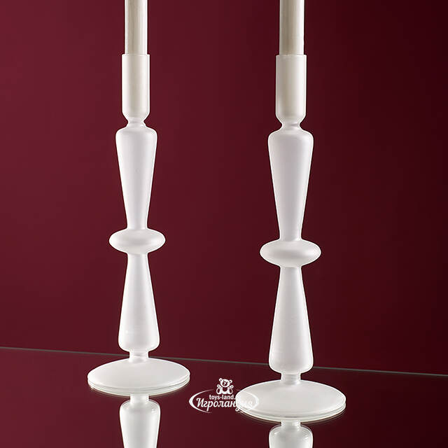 Стеклянный подсвечник Del Vetro - Merano 30 см белый Koopman