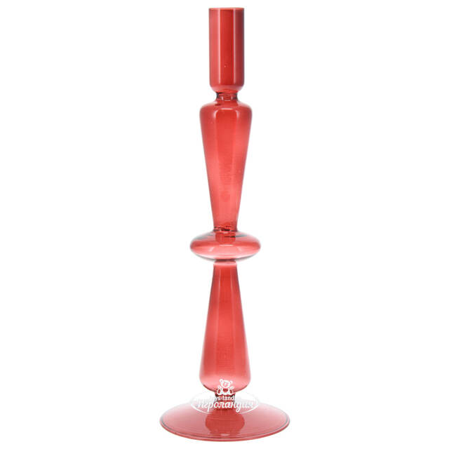 Стеклянный подсвечник Del Vetro - Belluno 30*10 см бургунди Koopman