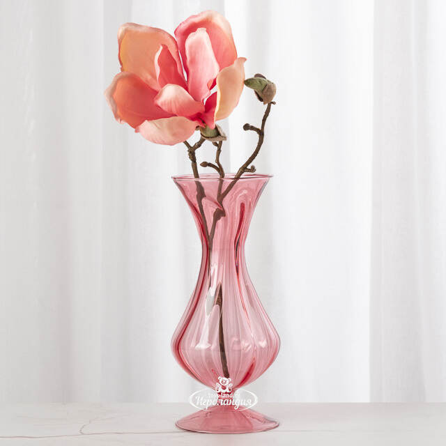 Стеклянная ваза Del Vetro - Belluno 19 см розовая Koopman