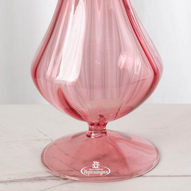 Стеклянная ваза Del Vetro - Belluno 19 см розовая Koopman