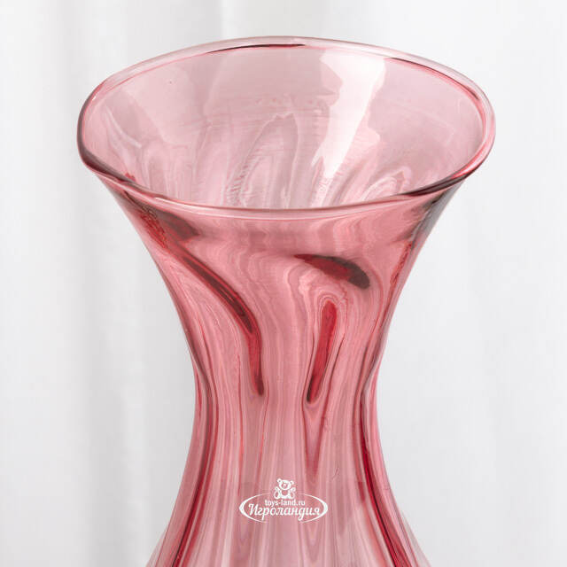 Стеклянная ваза Del Vetro - Belluno 19 см розовая Koopman