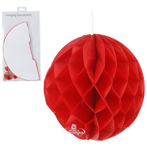 Бумажный шар 25 см красный Koopman