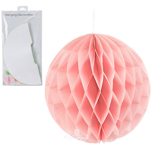 Бумажный шар 25 см розовый Koopman