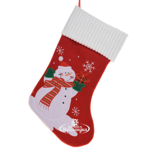 Новогодний носок для подарков Радостный Снеговик 46 см Koopman