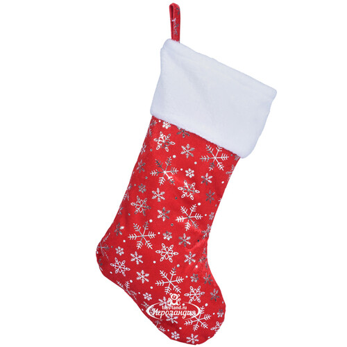 Новогодний носок для подарков Снежинки 42 см Koopman