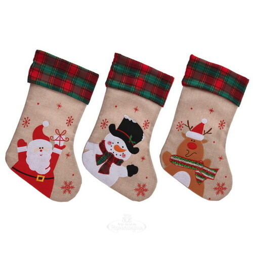 Новогодний носок для подарков Милый Санта 42 см Koopman