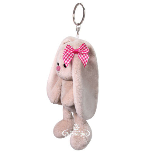 Мягкая игрушка-брелок Зайка Ми с розовым бантиком 14 см Budi Basa