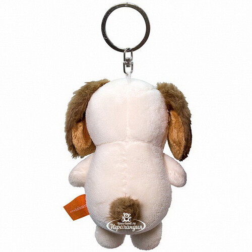 Мягкая игрушка-брелок Собака Бартоломей с бантиком 12 см Budi Basa