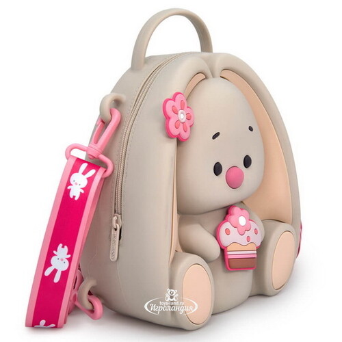 Детский рюкзак Зайка Ми 22 см, из силикона со сменными джибитсами Budi Basa