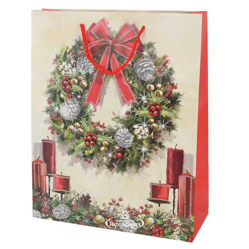 Подарочный пакет Noel de Luxe - Рождественский венок 32*26 см Koopman