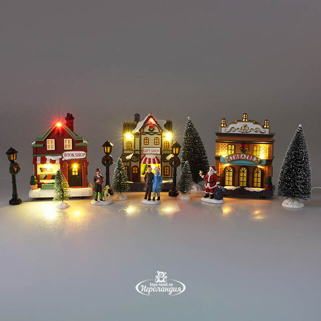 Набор светодиодных фигурок Bodmin - Зимний Пейзаж 26-48 см, 14 фигурок, на батарейках Koopman