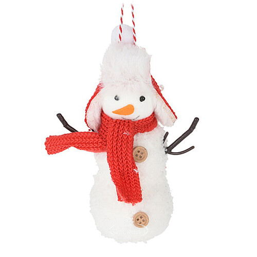 Елочная игрушка Снеговик Девитт в ушанке 15*10 см Koopman