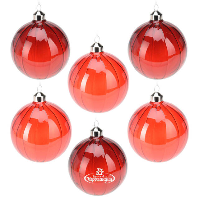 Набор стеклянных шаров Cheerful Mood 10 см красный, 12 шт Koopman