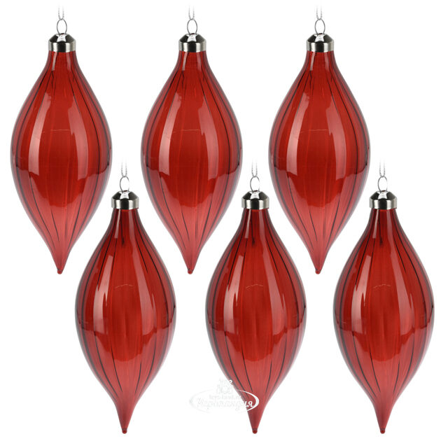 Набор стеклянных елочных игрушек Сосульки - Priscilla 12 см, 12 шт, подвеска Koopman