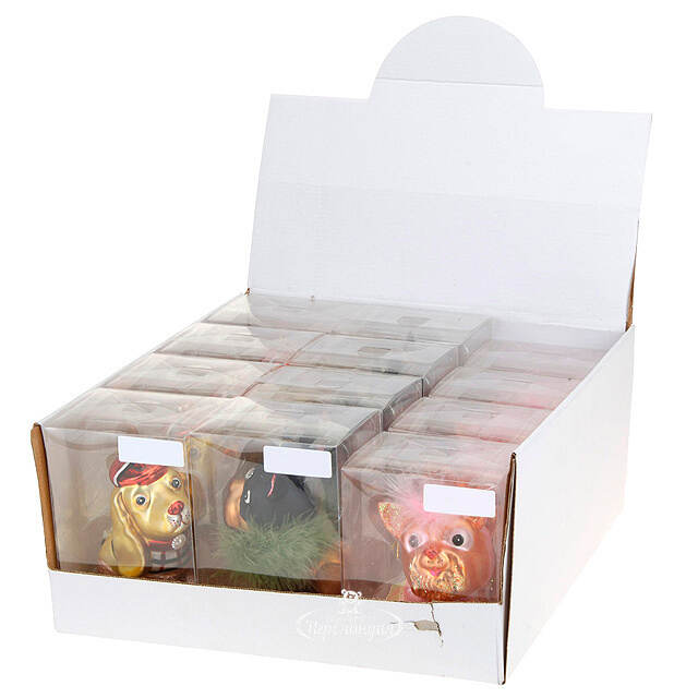 Елочная игрушка "Собака Модница в кепке", 12*9 см, стекло, подвеска Koopman