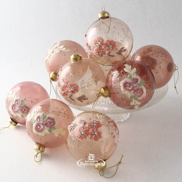 Набор стеклянных елочных шаров Nicolette Fantasy 10 см, 9 шт Koopman