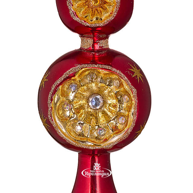 Верхушка на елку Lanberis - Kate 30 см красная, стекло Koopman