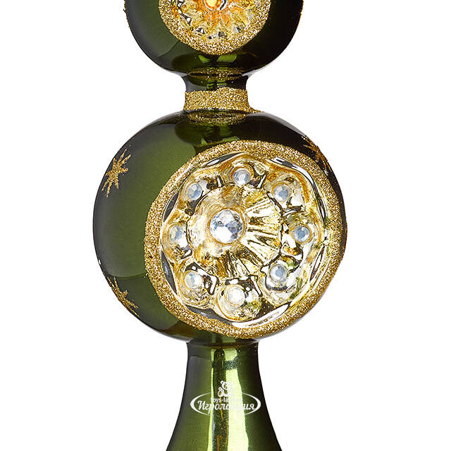 Верхушка на елку Lanberis - Kelso 30 см зеленая, стекло Koopman