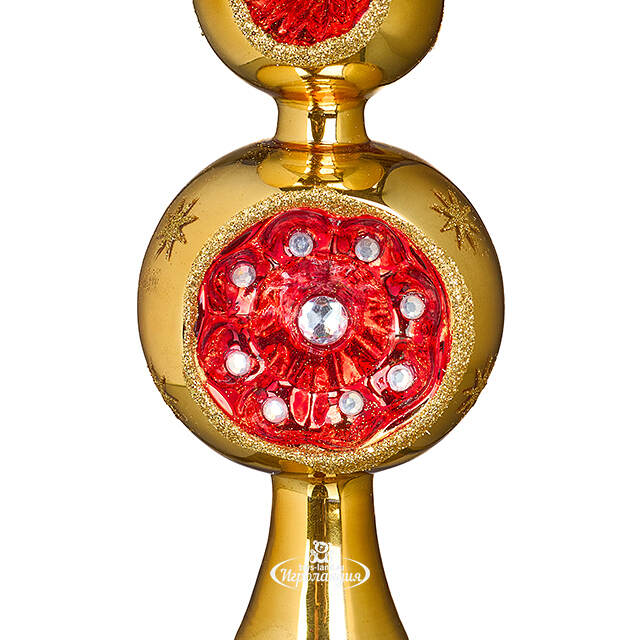 Верхушка на елку Lanberis - Kilv 30 см золотая, стекло Koopman