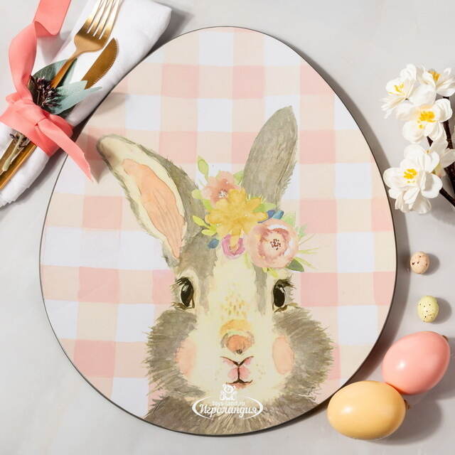 Пасхальное блюдо Цветочный Зайка 35*29 см Koopman (Купман)