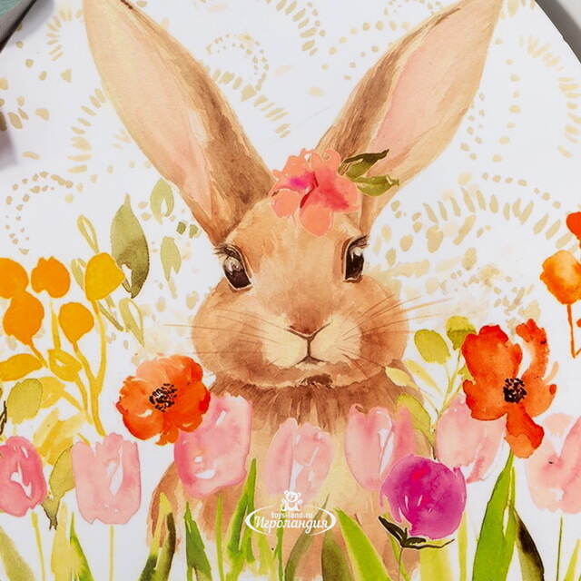 Пасхальное блюдо Кролик в Цветочном Саду 35*29 см Koopman