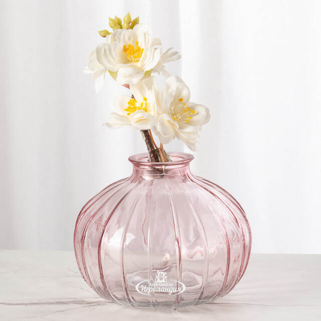 Стеклянная ваза для цветов Evening Dawn 9 см светло-розовая Koopman