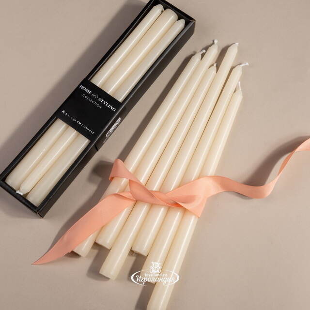 Высокие свечи Лингфилд 30 см, 6 шт, слоновая кость Koopman (Купман)