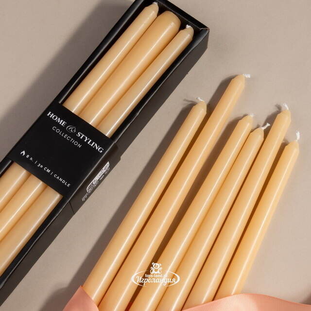 Высокие свечи Лингфилд 30 см, 6 шт, янтарные Koopman (Купман)