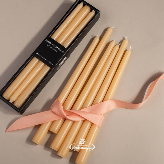 Высокие свечи Лингфилд 30 см, 6 шт, янтарные Koopman (Купман)