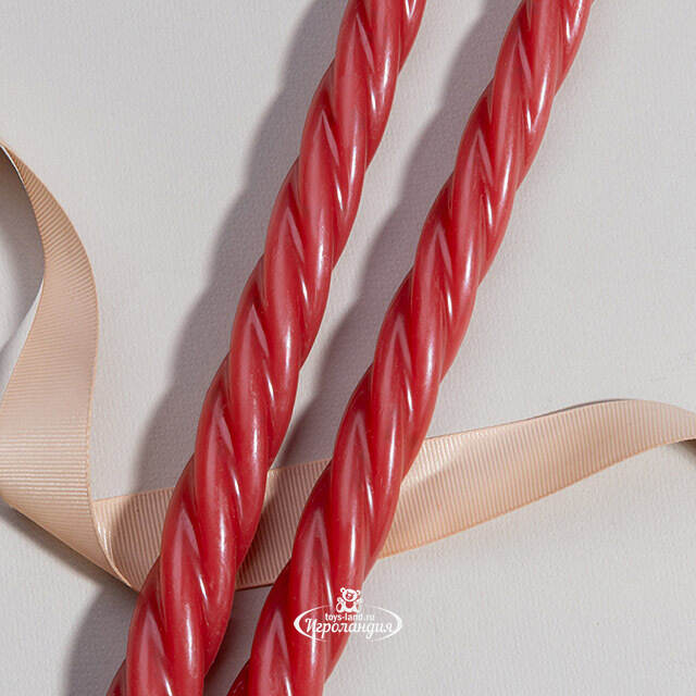 Витые свечи Bella Luce 25 см красные, 2 шт Koopman (Купман)