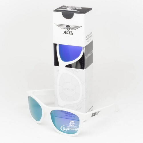 Солнцезащитные очки для подростков Babiators Aces Navigators. Шалун, 6-14 лет, белый, фиолетовые линзы Babiators