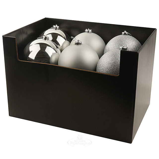 Набор пластиковых шаров Silver Accento 14 см, 12 шт Koopman