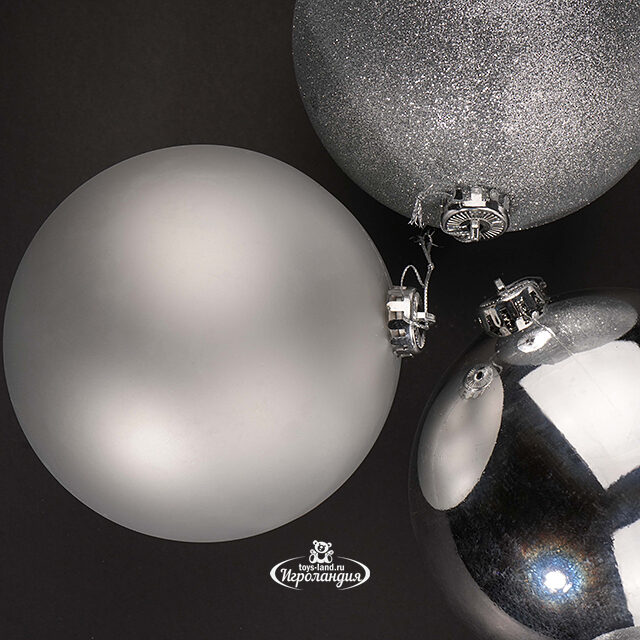 Набор пластиковых шаров Silver Accento 14 см, 12 шт Koopman