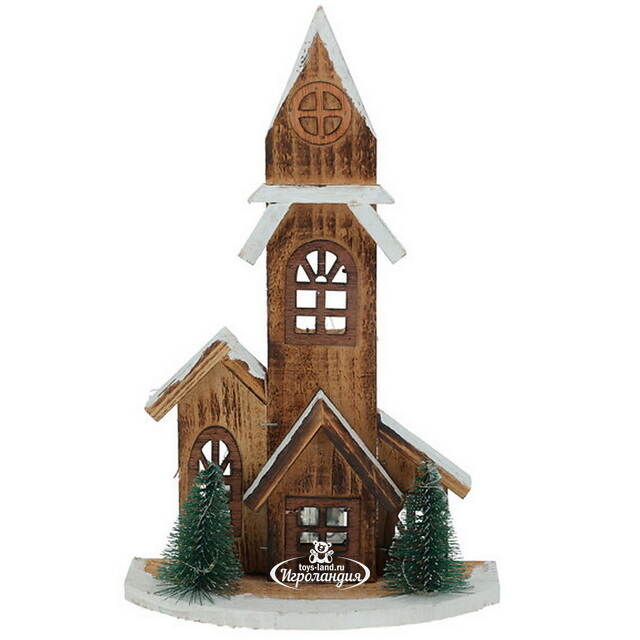 Домик с подсветкой Doppelhaus - Эвергрин 27 см, на батарейках Koopman