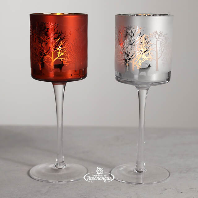 Декоративный подсвечник Адальюр 20 см серебряный Edelman